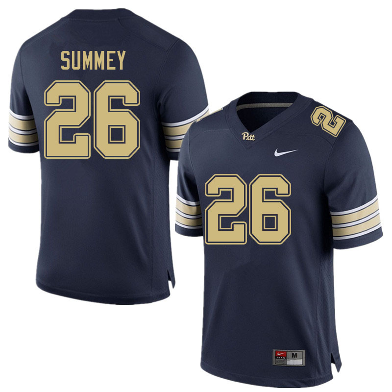 Men #26 Anthony Summey Pitt Panthers College Football Jerseys Sale-Navy